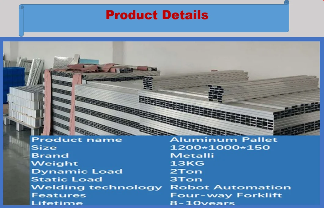 Two Way Four Way Cold Warehouse OEM Aluminium Pallets